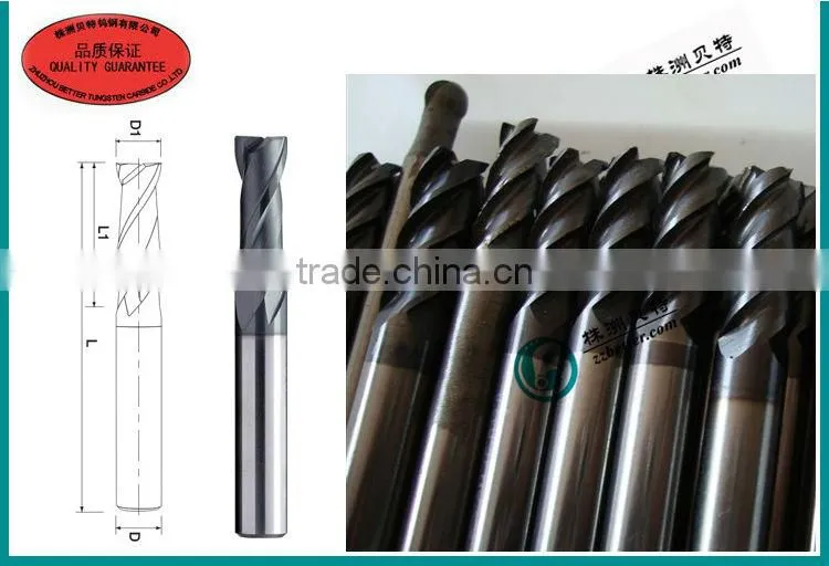 solid carbide end mill for hardest steel