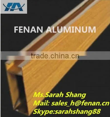 Furniture Aluminium Wood, Wood grain Aluminium square tube, top ten factory Wood grain aluminium