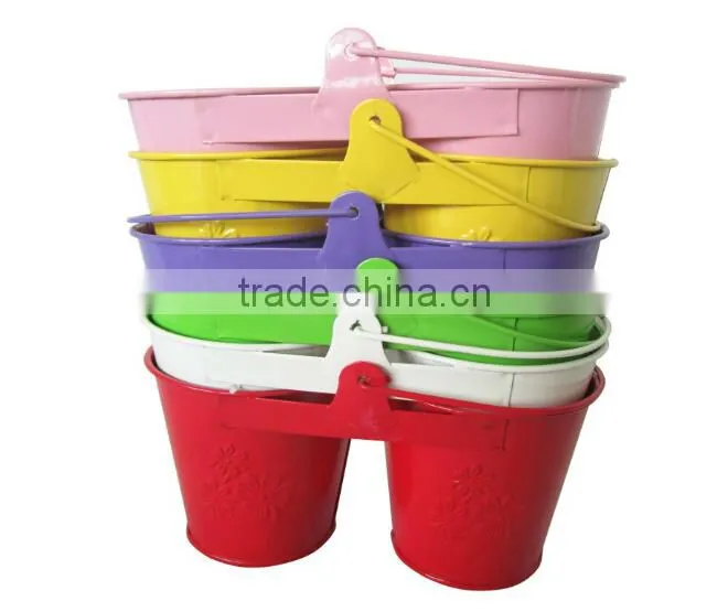 Wholesale metal hanging flower arrangements double flower pot