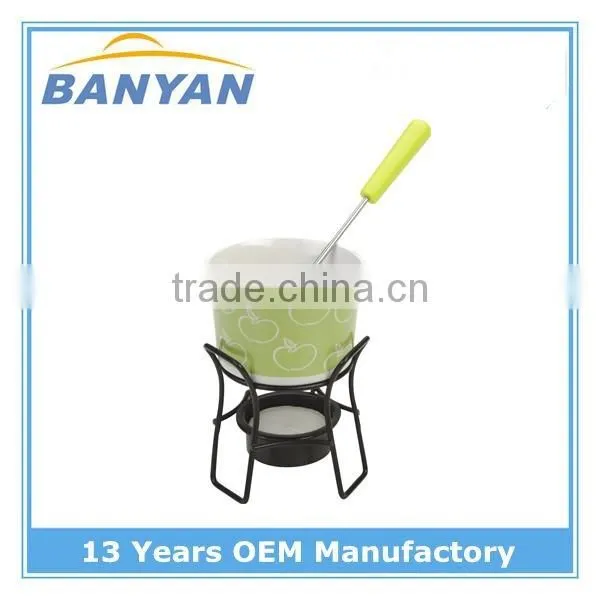 ceramic mini chocolate fondue set