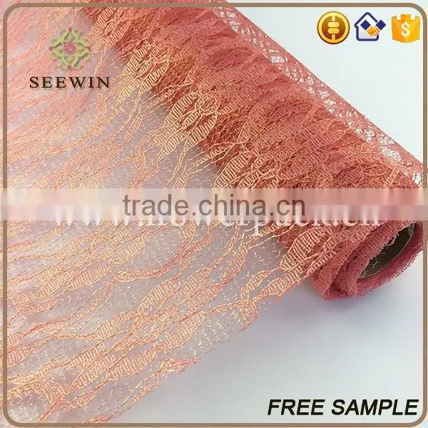 2015 New Mesh design, Colorful Flower Wrapping Lace Mesh for Wedding