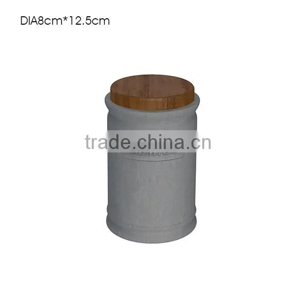 Modern Design Concrete Candle Jar/Cement candle jar with wooden lid for Home Decor