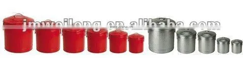 colorful galvanized metal Garbage Can Trash Can Waste Bin