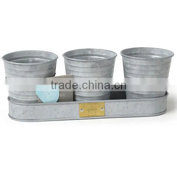 Hanging Flower Pots Large Metal Iron Bucket Flower Holder Garden/Balcony Planter