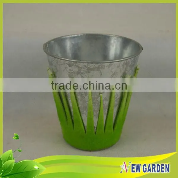 Home Decor Flannelette And Metal Planter,Balcony Small Plastic Flower Pot Trays