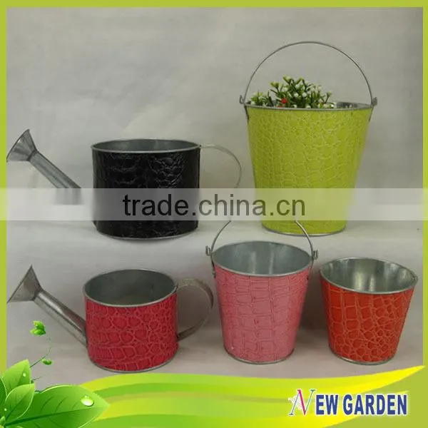 Beatiful leather and metal material cheap plant pots for garden