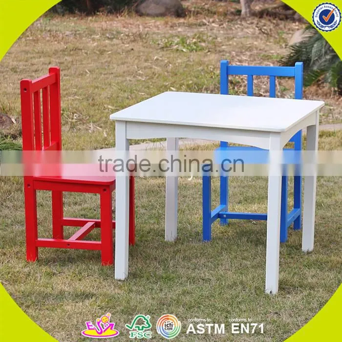 Wholesale cute style baby wooden table and chairs household top quality wooden table and chairs set W08G092