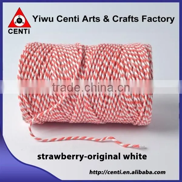High Quality double colour original cotton gift packing rope bakers twine