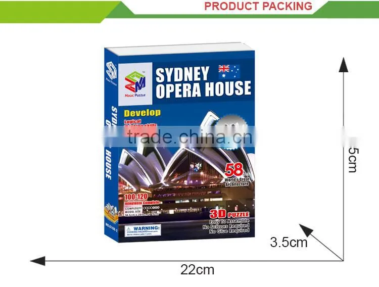 Funny intelligence set famous building blocks 3d puzzle diy toy