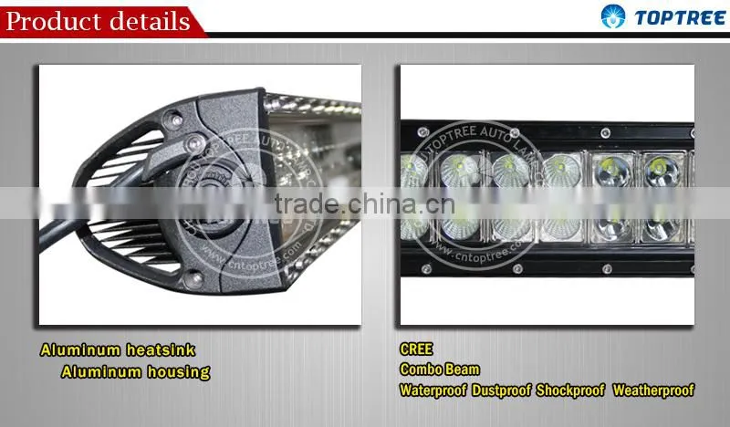 3D Reflector Curved LED Light Bar 288W 50inch Bar Light Jeep Wrangler Headlight With Installing Mounting