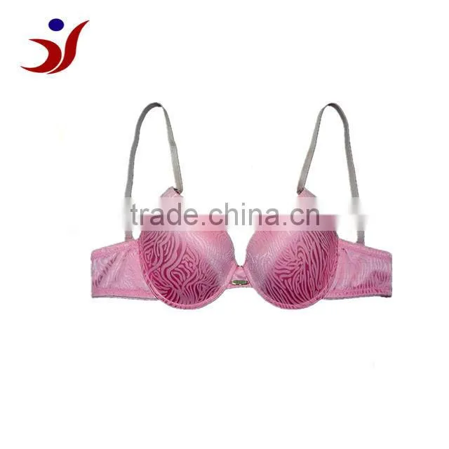 2015 Stylish Sexy Print T Shirt Bra Fancy Satin Lingerie
