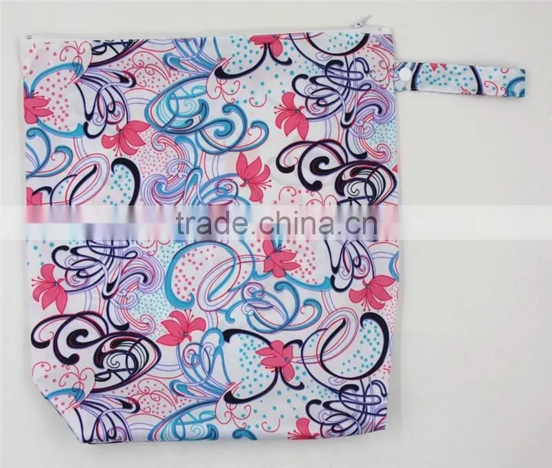 Printed Diaper WetBags, Waterproof & Light in Weight, Diaper Bag with Two Pockets