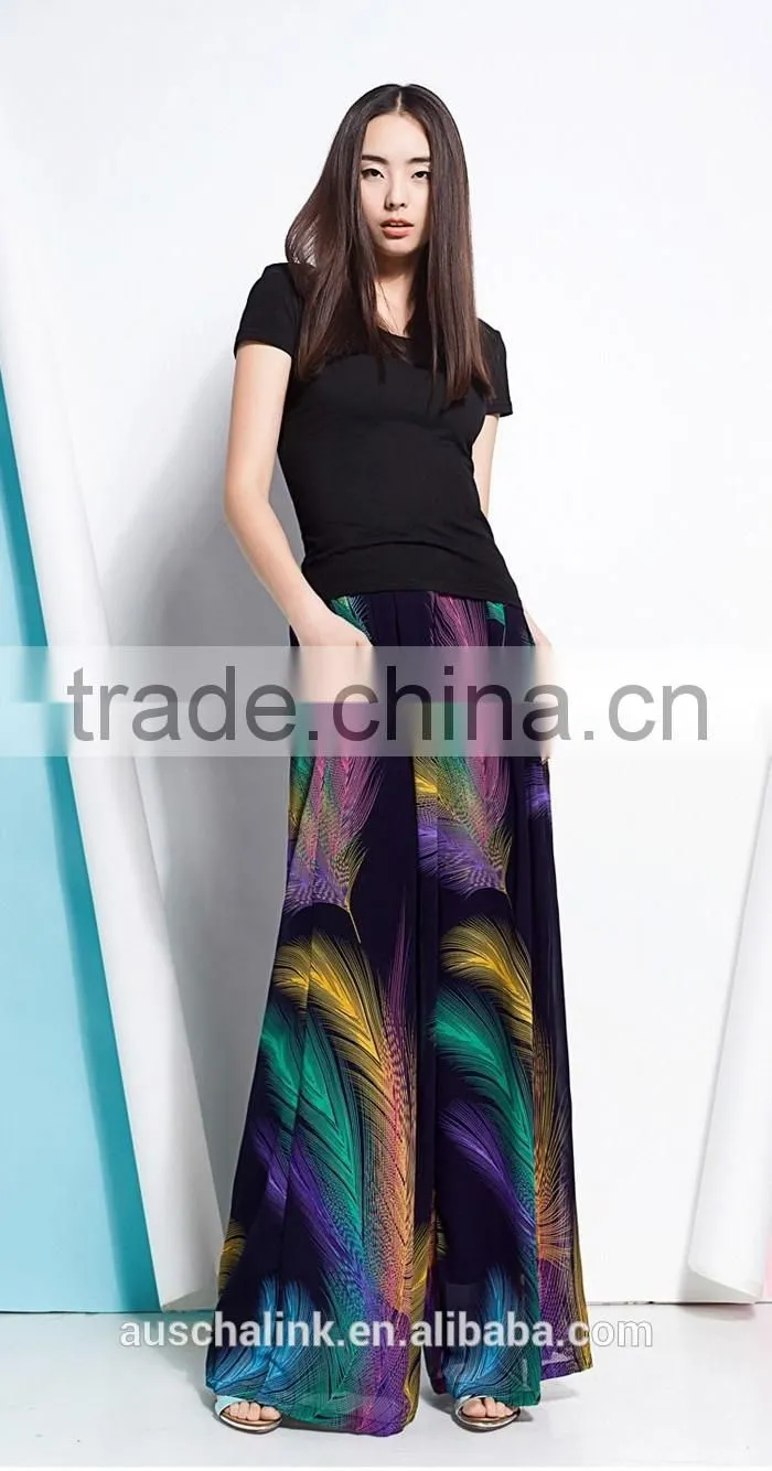 summer lady wide hips casual loose wide leg square dance pants