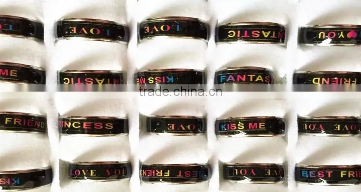 2015 hot sale silver color alloy letter rings for girls