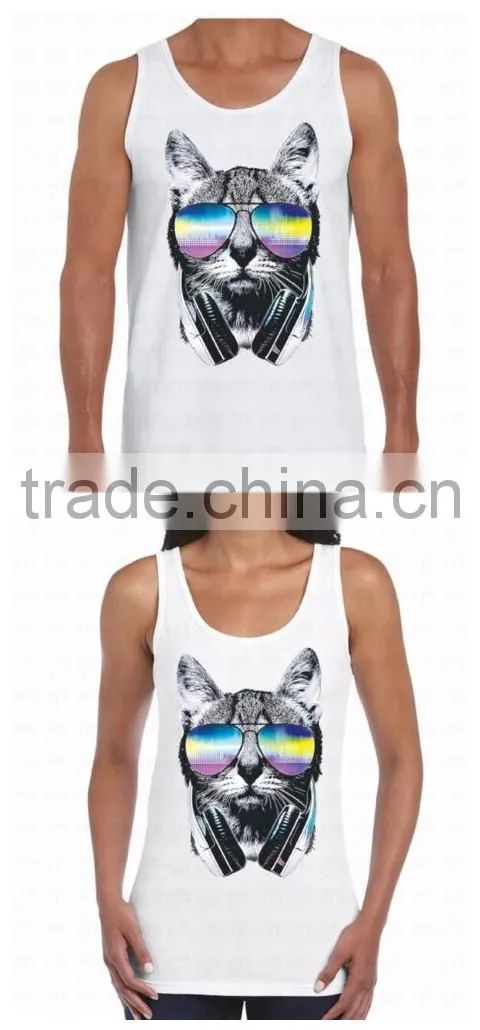 custom men and women cotton printing tank top