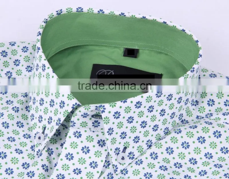mens long sleeve slim fit shirt contrast collar and cuff
