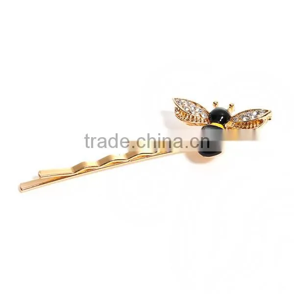 Bee Animal Gold Plated Yellow Enamel Women Headwear
