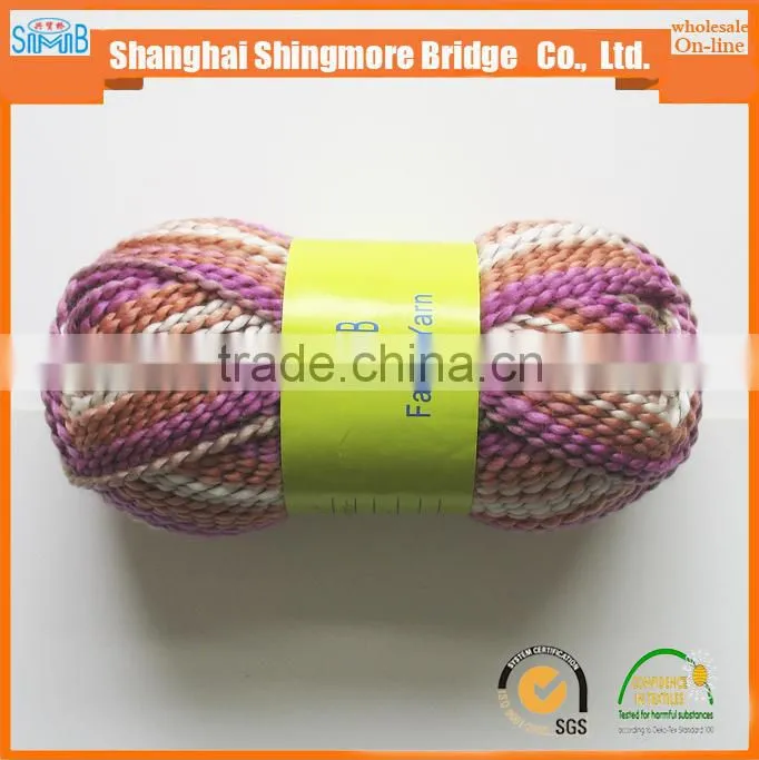 Online shopping yarns china factory cheapest price wholesale high tenacity dyed polyester yarn hand knitting wave yarn