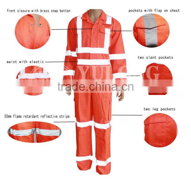 100% cotton fr reflective coveralls to choose