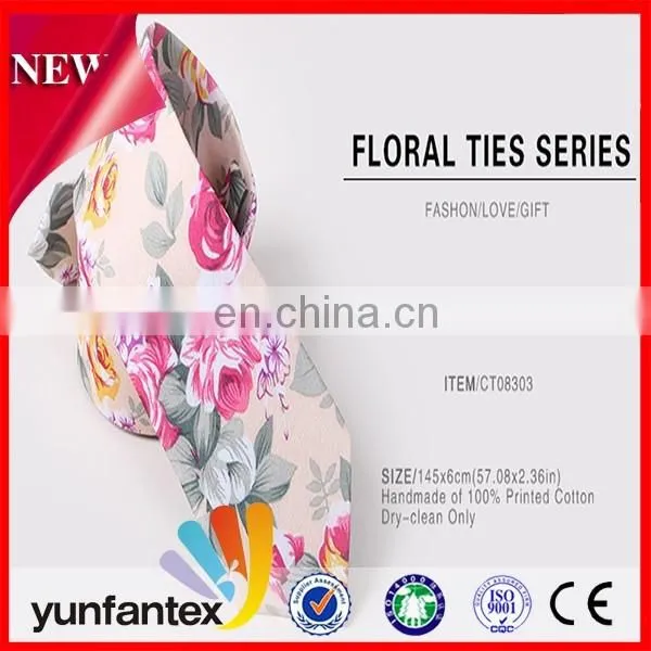 2016 wholesale 100 cotton skinny neckties for handsome men
