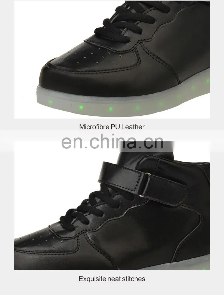 Factory Wholesale Hot Fashion Cool light up shoes street dance luminous high top LED sneakers casual shoes for men women