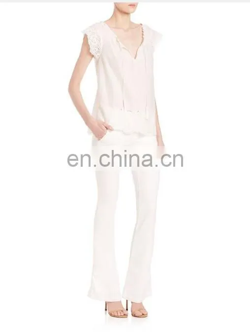 Hot sale fashion chiffon lady top designer