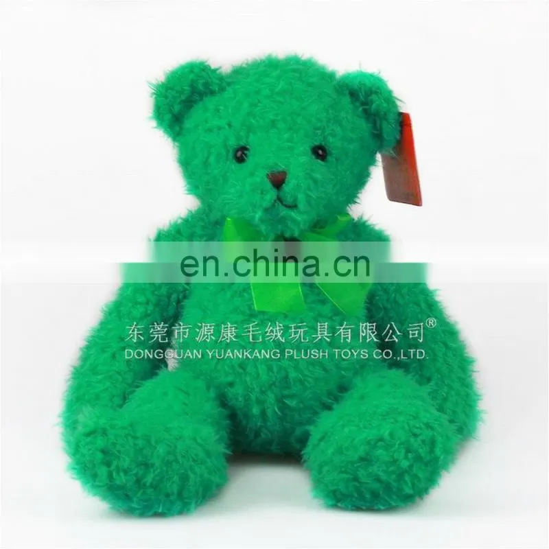 Soft cotton filled 30cm custom personalized green teddy stuffed bear