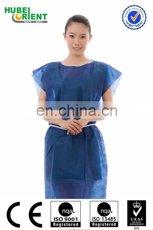 Protective Safety Disposable Patients Gown Without Sleeves