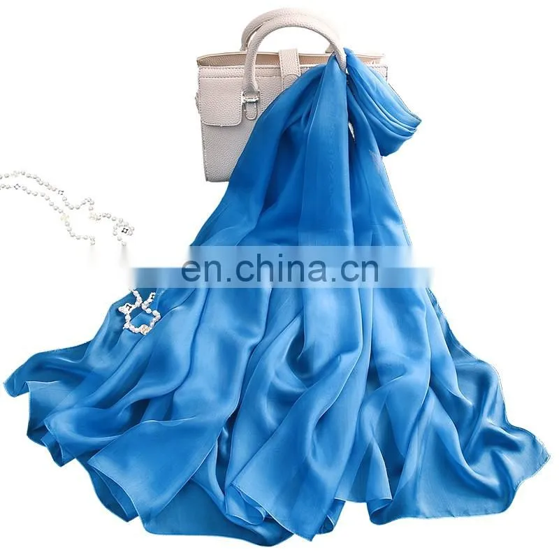 Promotional products pure silk scarf long scarf shawl orange cheap