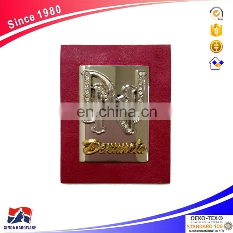 Factory custom metal leather patch label