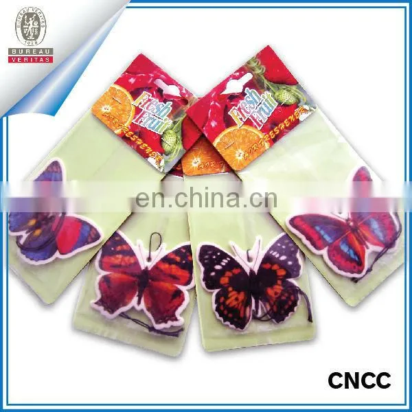 Hanging absorbent paper car air freshener