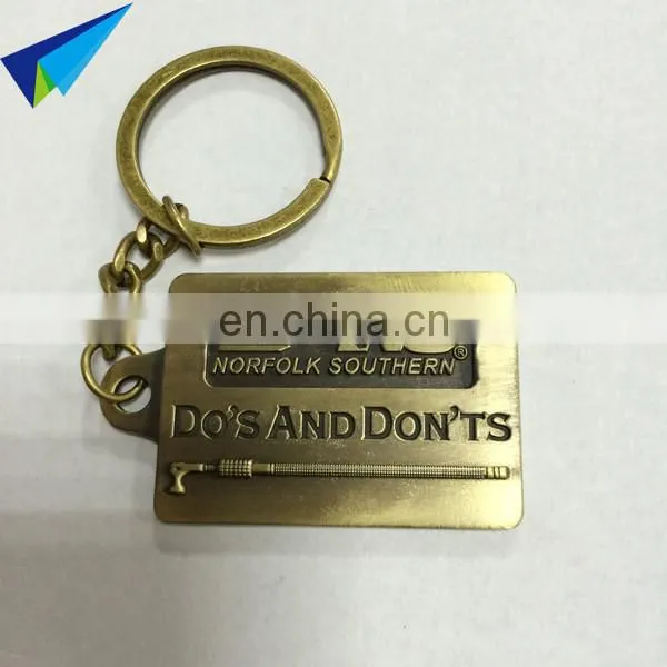 Popular style custom logo metal keychain no minimum order