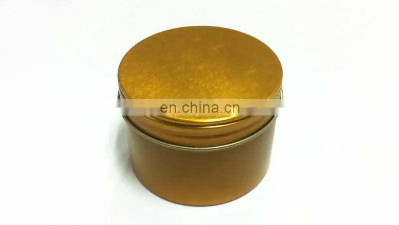 Golden Small Round Screw Lid Tea, Candle, Candy, Pomade Tin Box