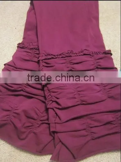 Double ruffle women cotton pants leggings knit ruffle pants