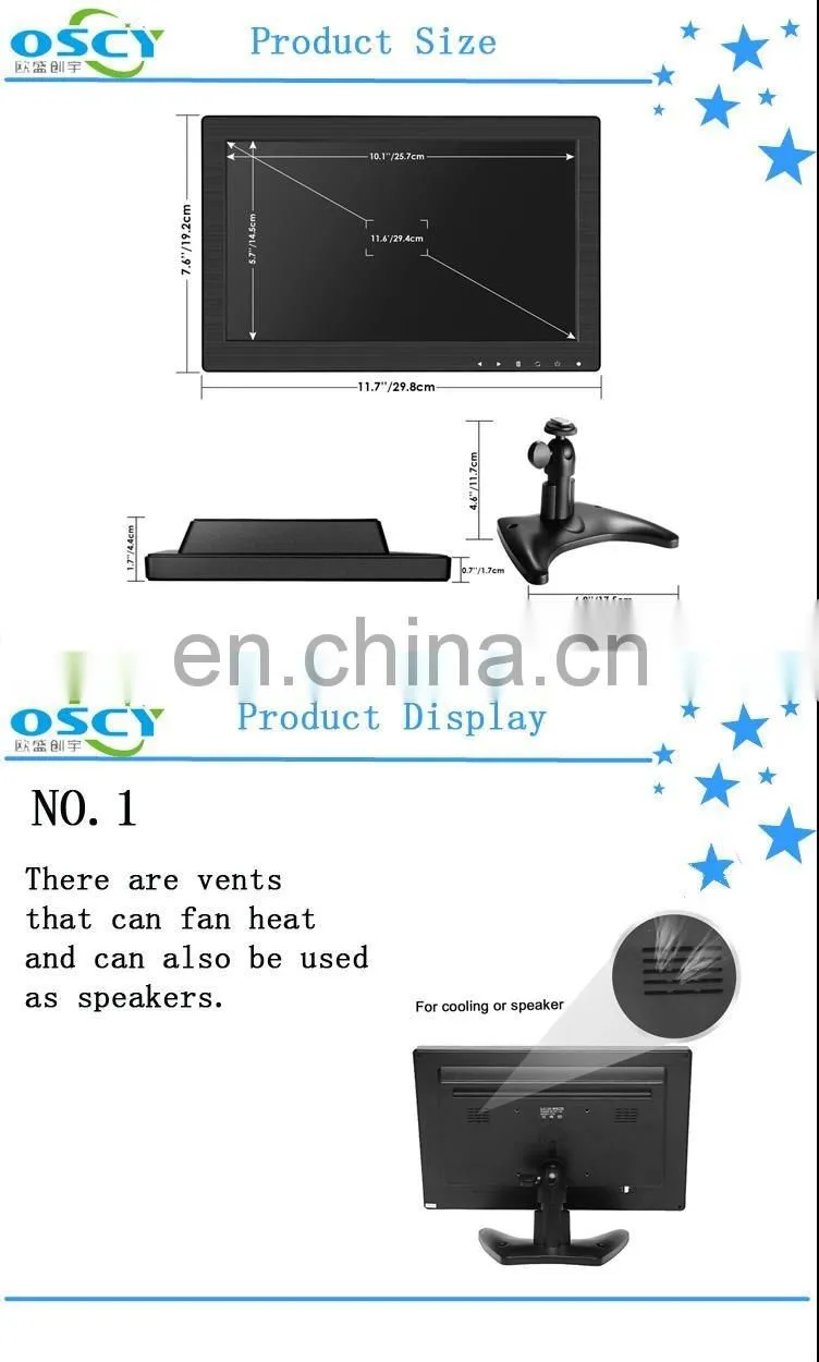 Hot sell 12 15 17 inch POS system using CE / KC certificated pos stand tough screen monitor for pc computer