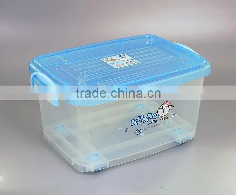 Multifunction Transparent Plastic Storage Box with Wheels and Lid