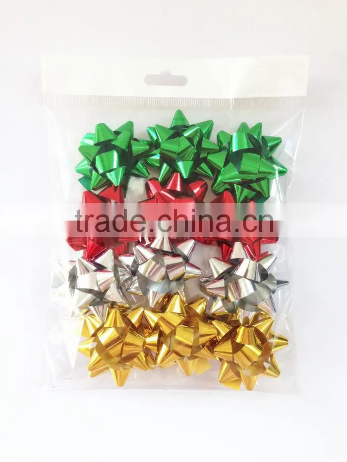 Chrstimas decoration ribbon bow / Curly Bow / Wrapping Ribbon / Gift Tag box set with stickers