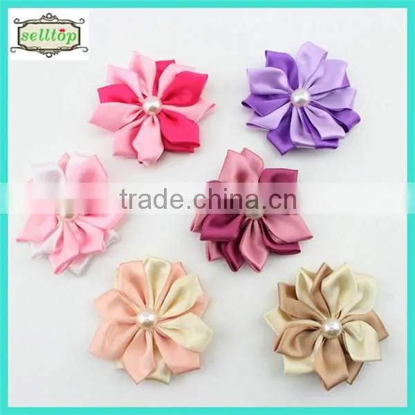 Cheaper hot sale 6cm make ribbon flowers
