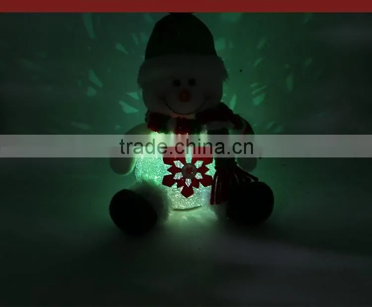 Christmas Gift Lovely Flannel Doll Muppet Snowman Fabric Crafts Xmas Ornament Decoration Night Light