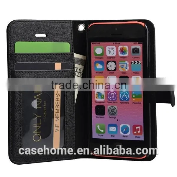 Leather Flip Cover Wallet Case for iphone6/6s with Kickstand and Strap