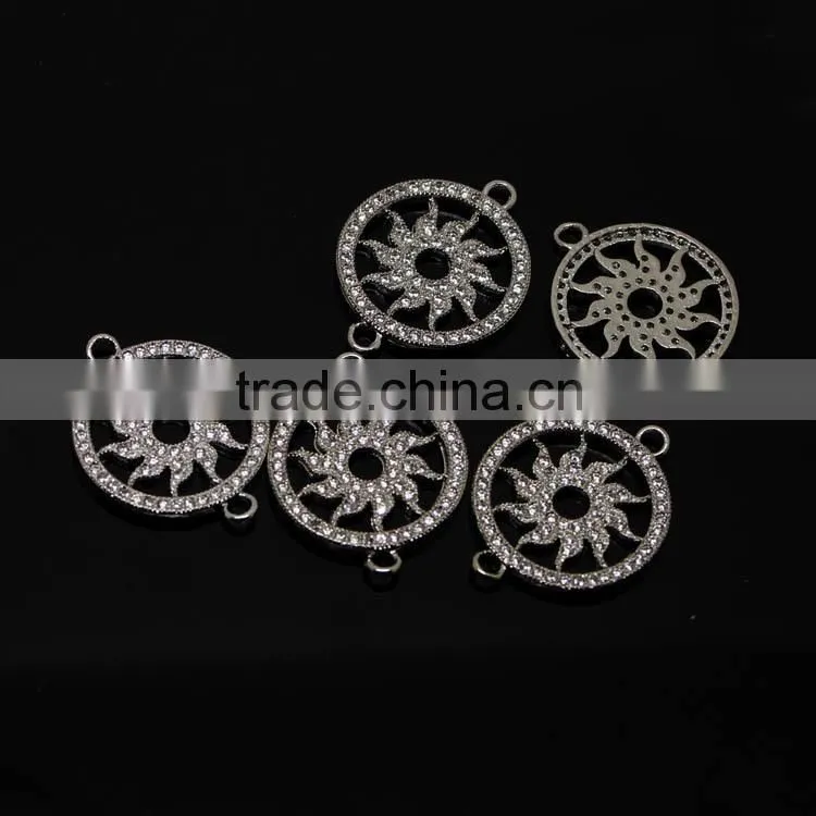 CZ6451 cubic zirconia flower shaped bracelet charm connector