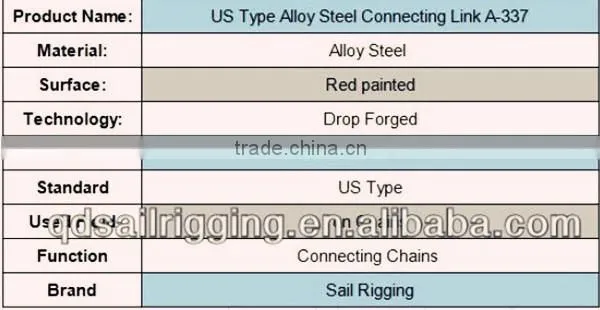 grade 80 us type chain connecting links A-337