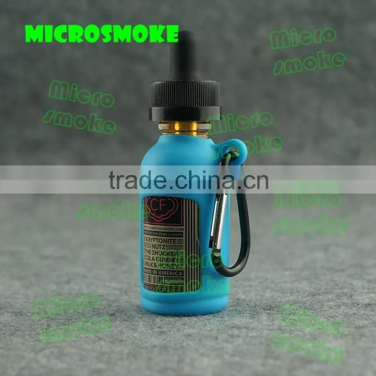 RHS factory price glass 30ml bottle silicone case, silicone rubber skin for 30ml e liquid bottle