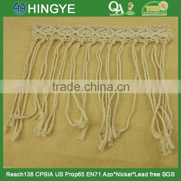 New arrival off white 100% cotton tassel fringe for dress H1545