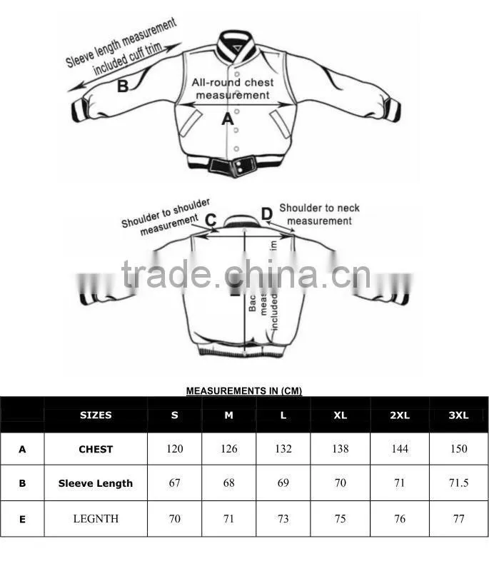 varsity jacket wool varsity jacket baseball jacket BI-3361