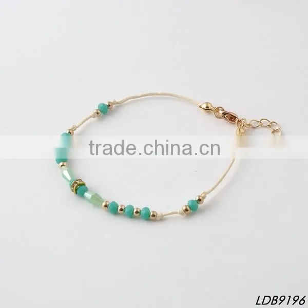 Gold Plated Clear Stone Pendant Bracelets