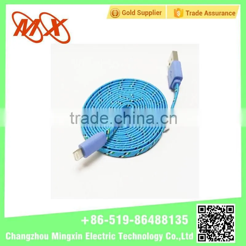 OEM 1M Fabric braided USB data charger cable for iphone5/5S /6 /6s 6Plus Nylon Cord