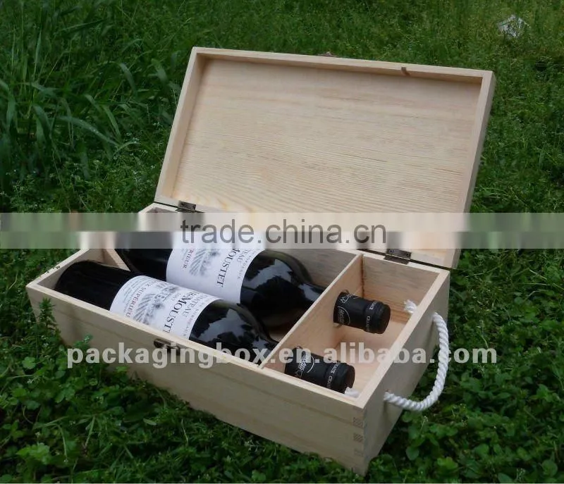 wooden wine box with holder