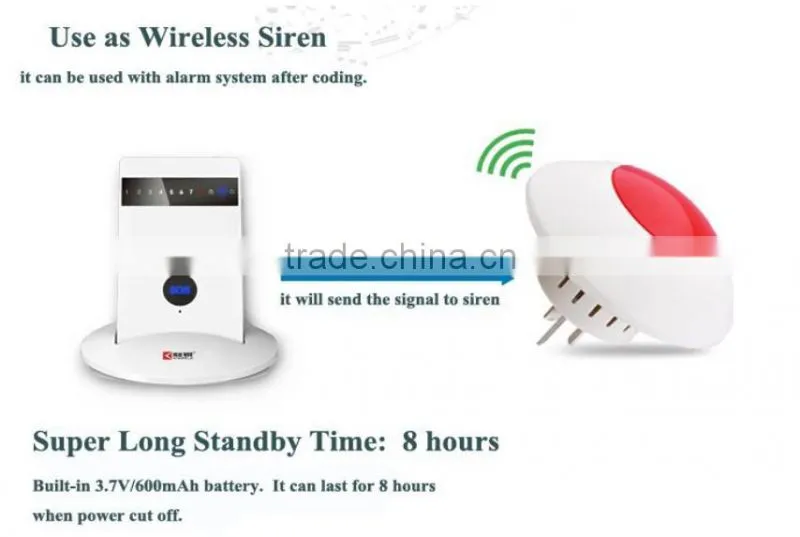 low price mushroom-shape two way power 110db sound wireless flashing light siren for alarm system