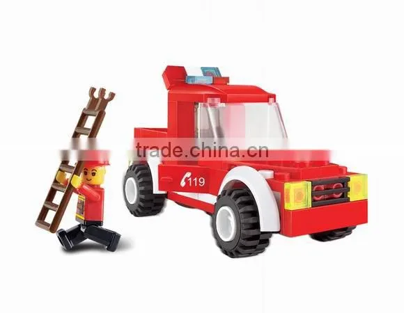 Super set fire engine children blocks